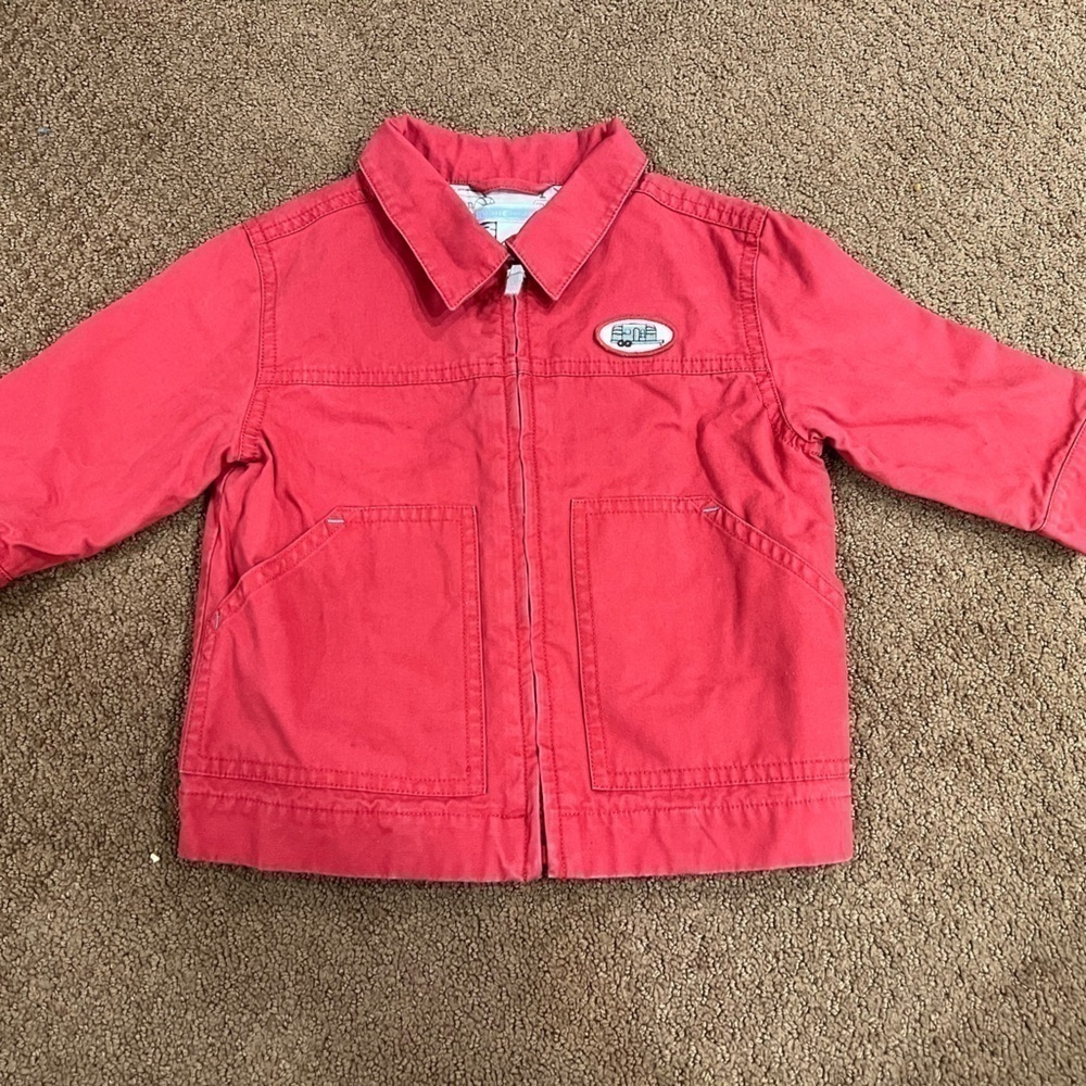 Vintage Janie and Jack Red Bomber Jacket Size 6-12 Months
